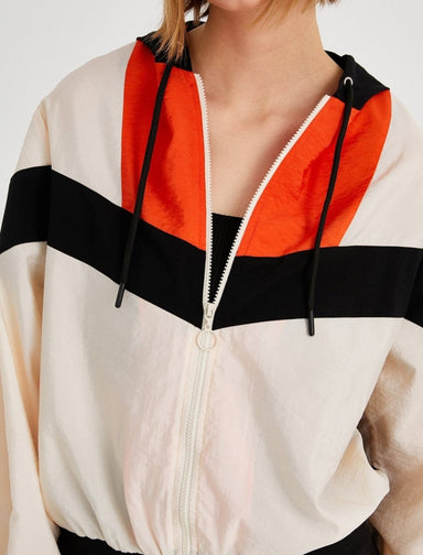 Color Block Tracksuit Zipper Jacket in Orange - Usolo Outfitters-KOTON