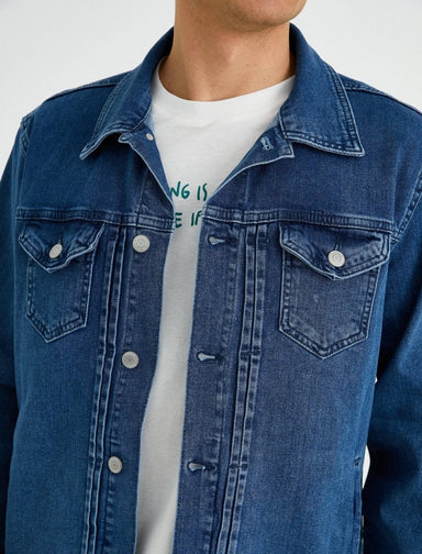 Denim Jacket in Medium Blue Wash - Usolo Outfitters-KOTON