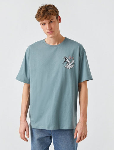 Oversize Japanese Snake T-shirt in Green - Usolo Outfitters-KOTON