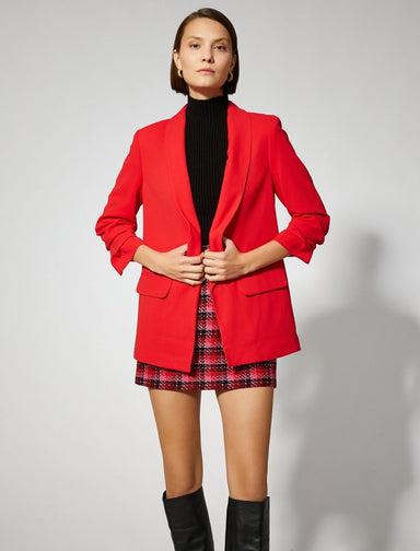 Red Blazer for Women - Usolo Outfitters-KOTON