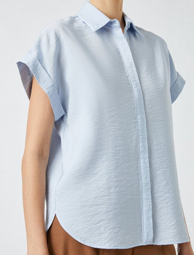 Roll-Cuff Shirt in Light Blue - Usolo Outfitters-KOTON