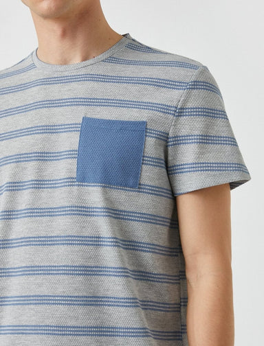 Striped Honeycomb Tshirt in Blue - Usolo Outfitters-KOTON