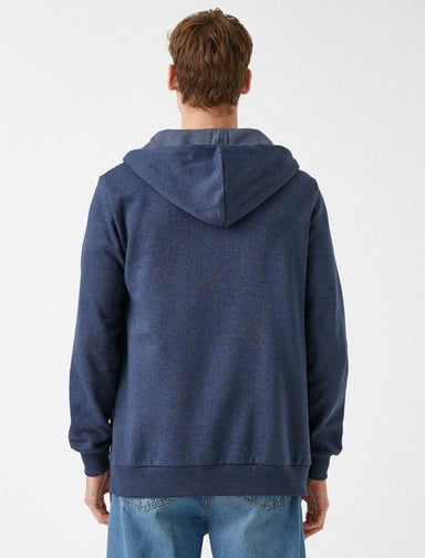 Zip-Up Hoodie in Blue - Usolo Outfitters-KOTON