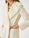 Women's Fur Collar Belted Coat in Cream