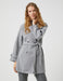  Women's Wrapped Waistbanded Coat in Grey