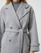  Women's Wrapped Waistbanded Coat in Grey