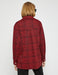 Women's Red Checked Pocket Snap Button Shacket