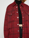 Women's Red Checked Pocket Snap Button Shacket