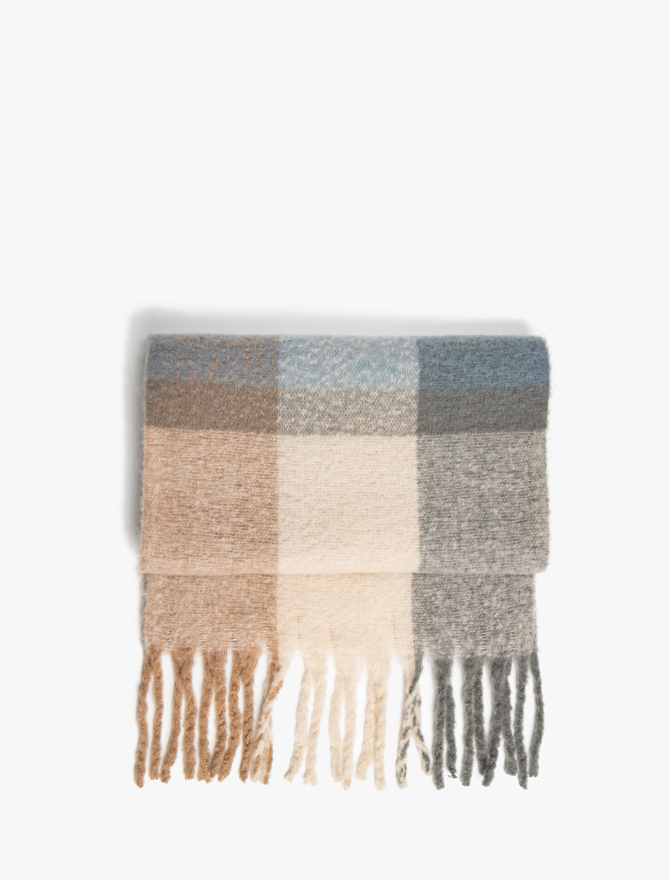 Women's Beige Checkered Scarf