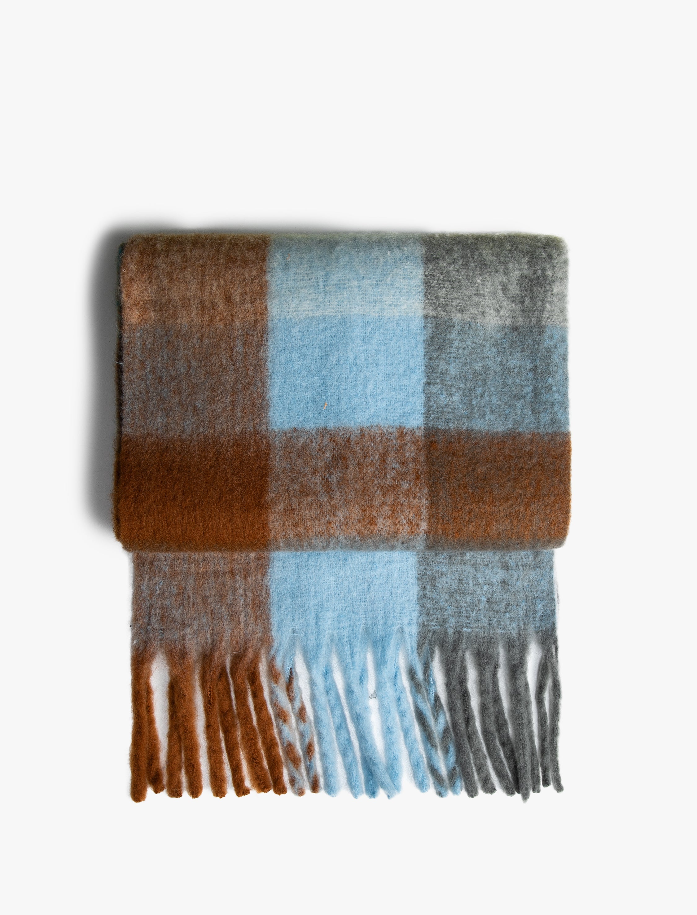 Women's Blue Checkered Scarf