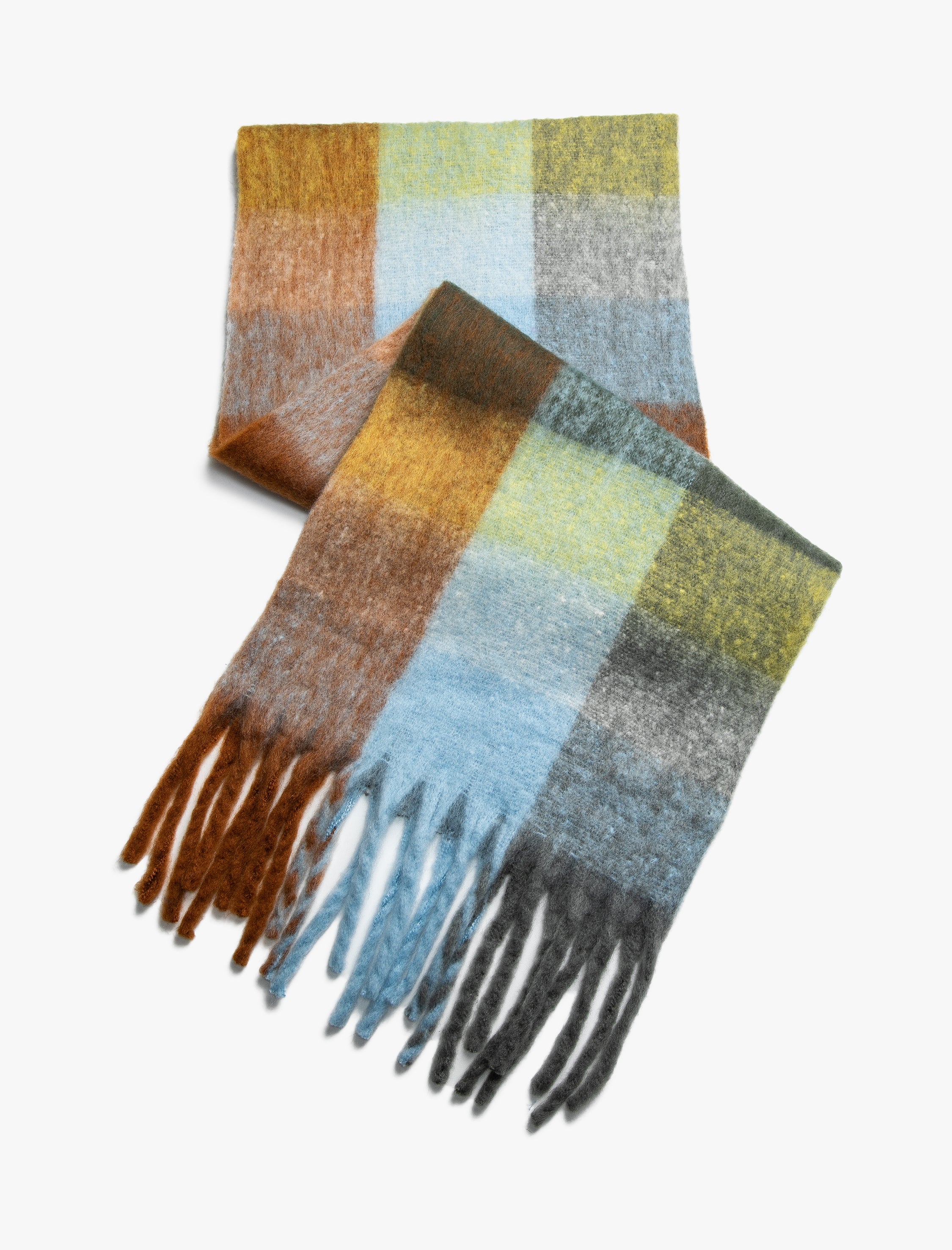 Women's Blue Checkered Scarf