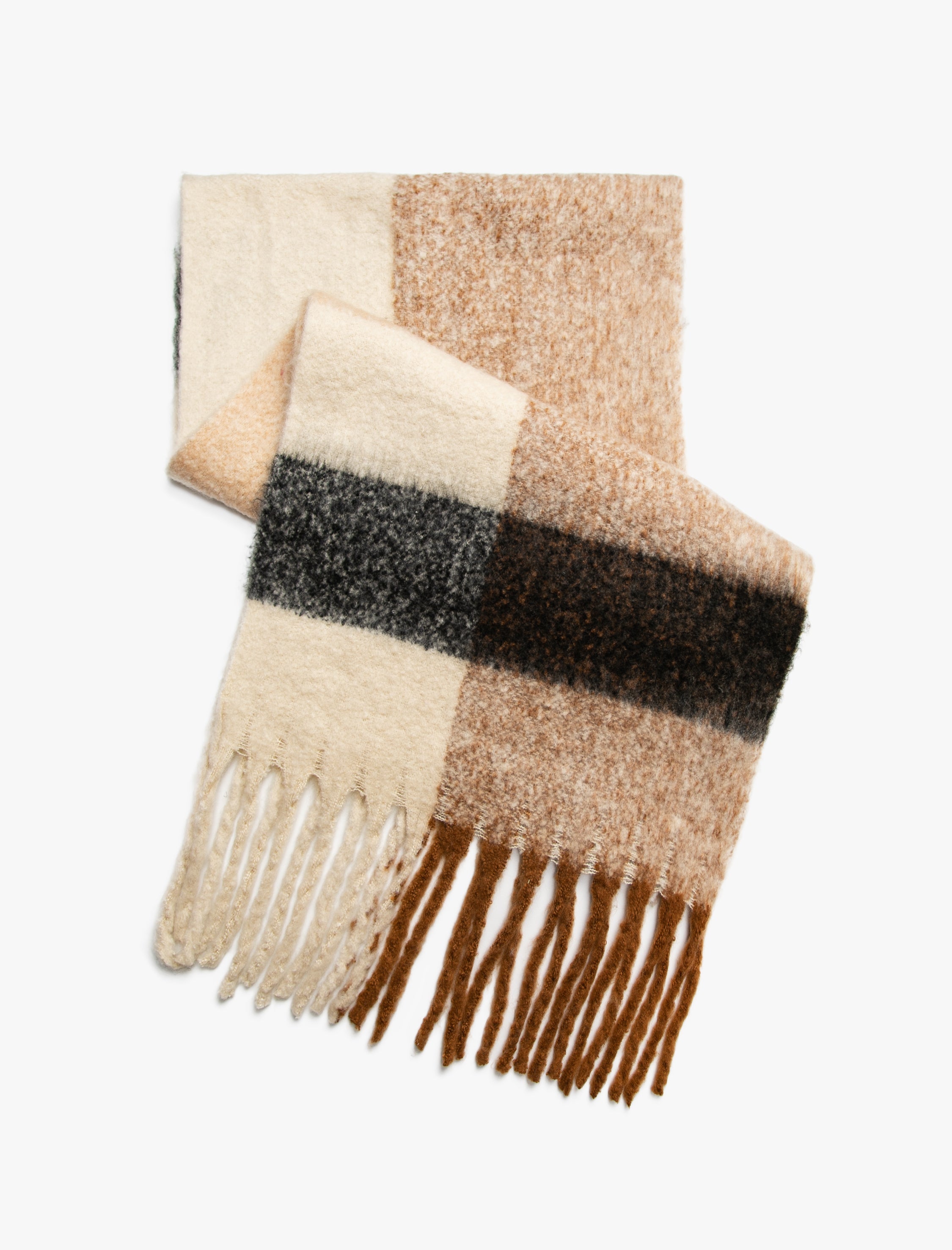 Women's Brown Checkered Scarf