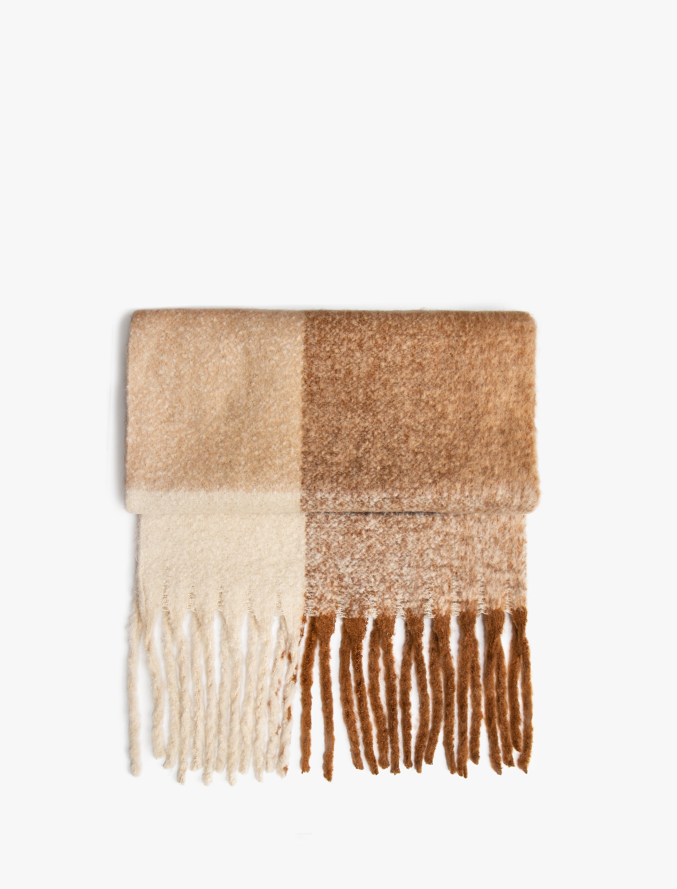 Women's Brown Checkered Scarf