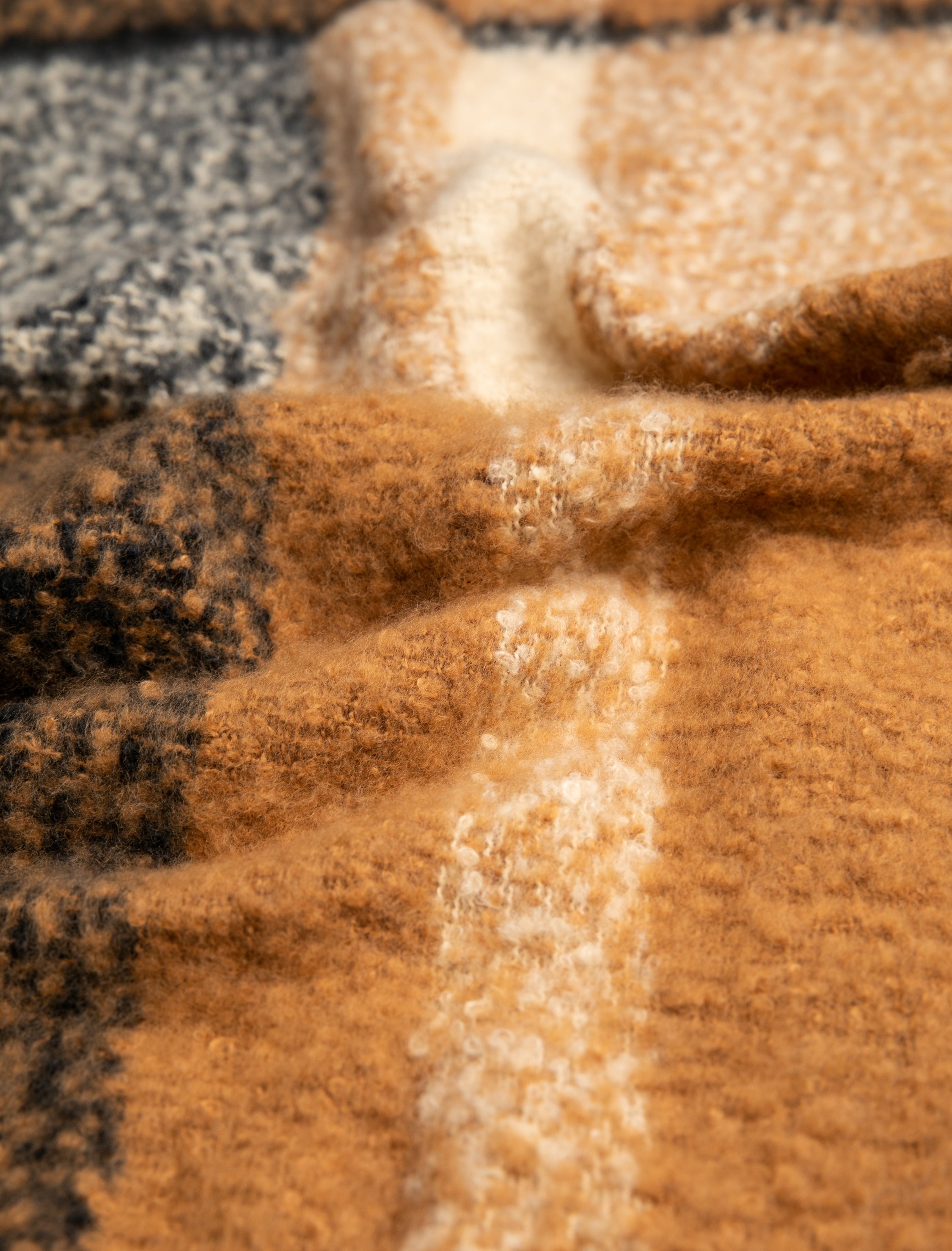 Women's Camel Checkered Scarf