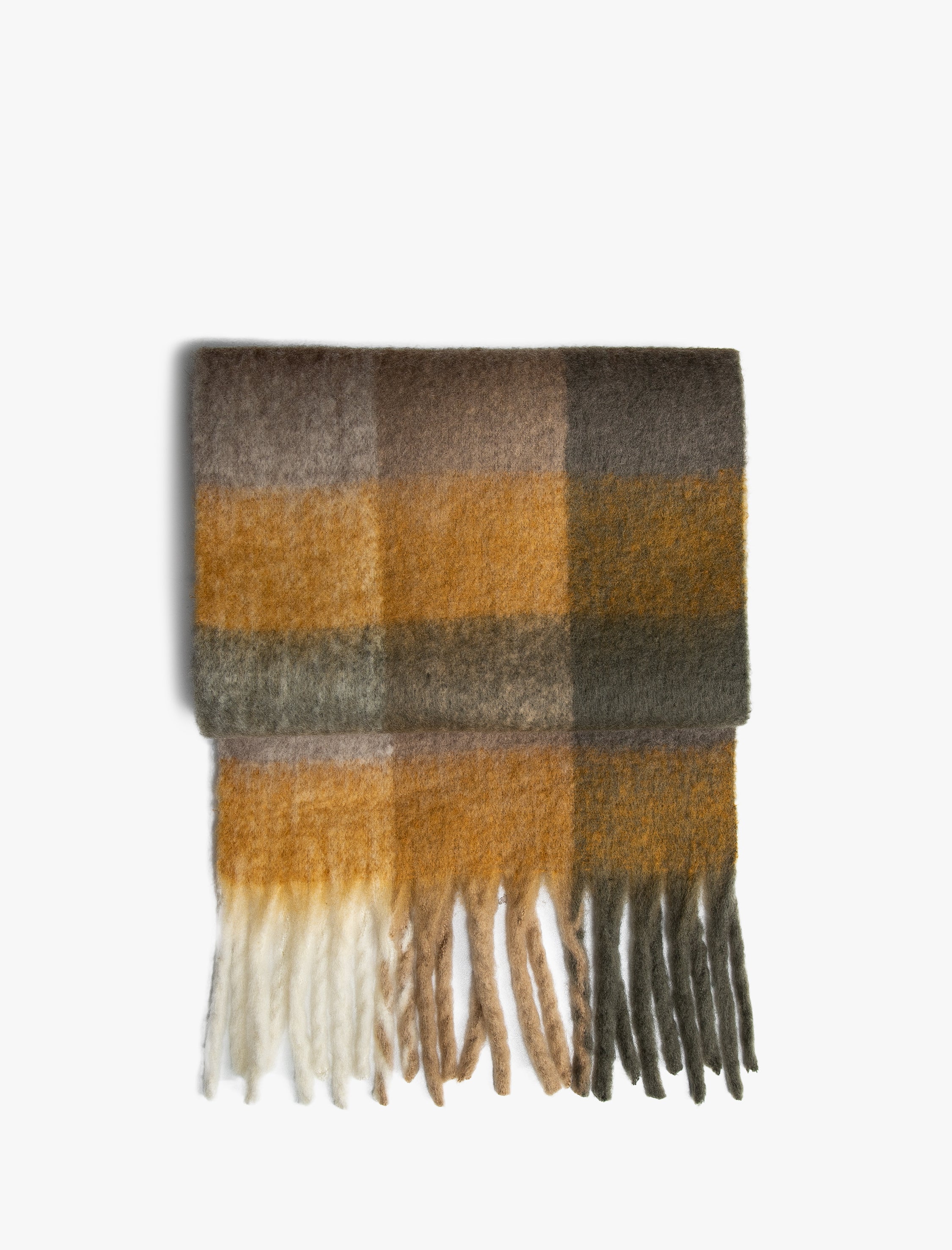 Women's Mustard Checkered Scarf