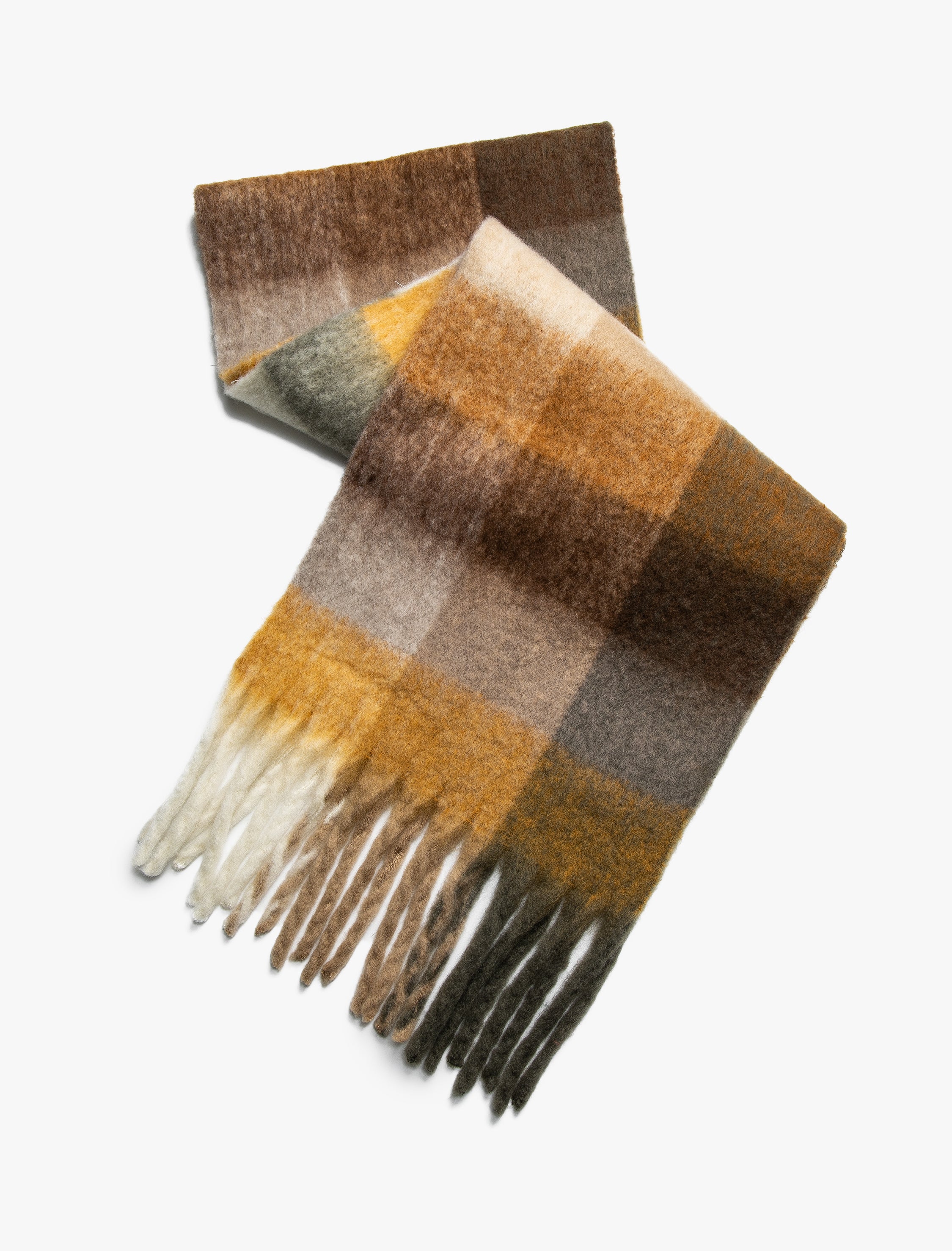 Women's Mustard Checkered Scarf