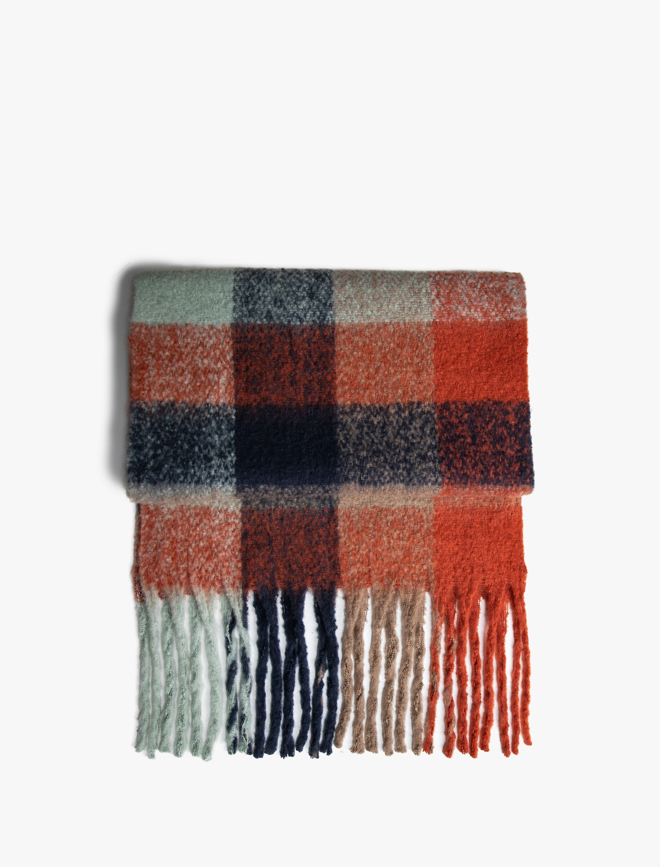 Women's Burgundy Checkered Scarf