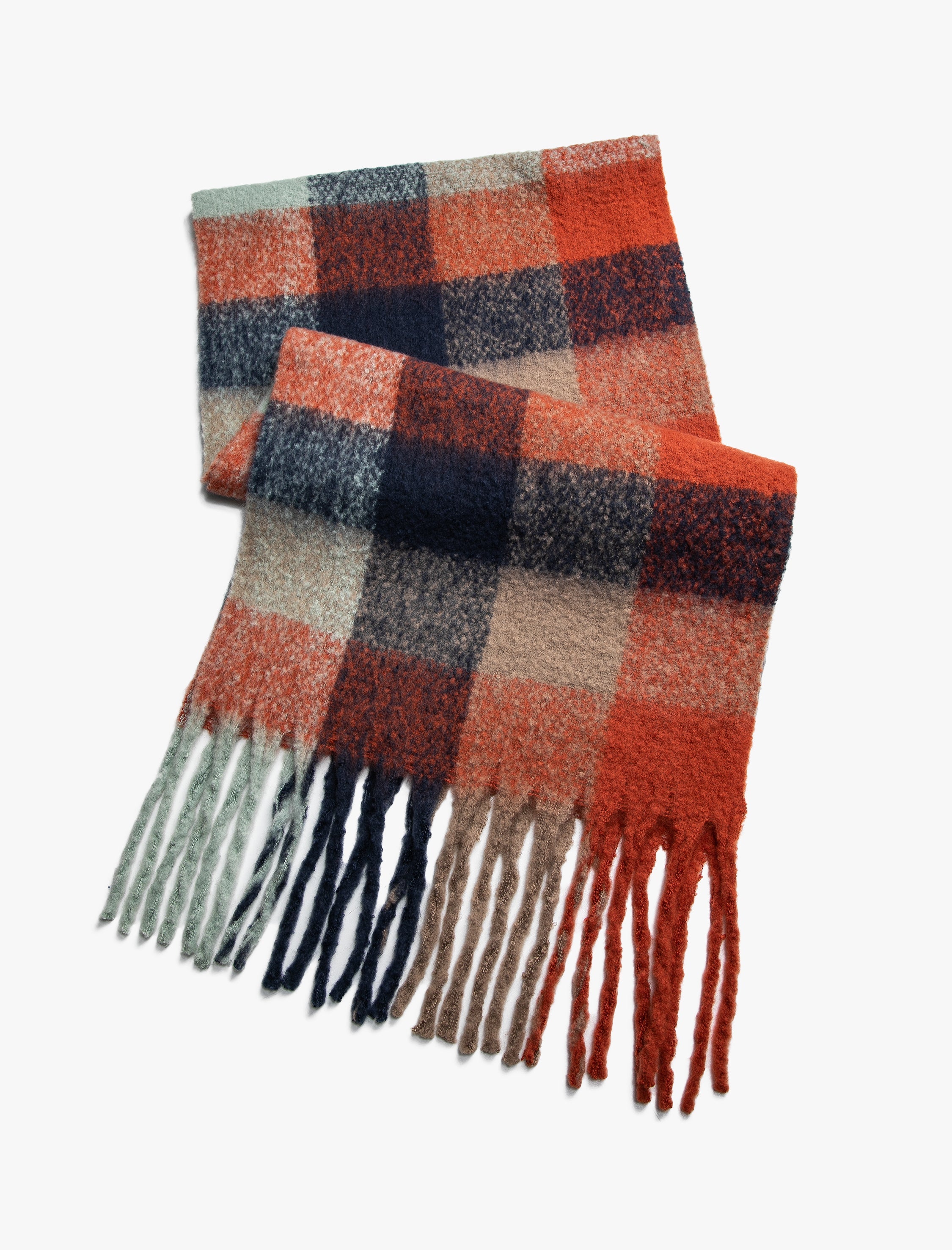 Women's Burgundy Checkered Scarf