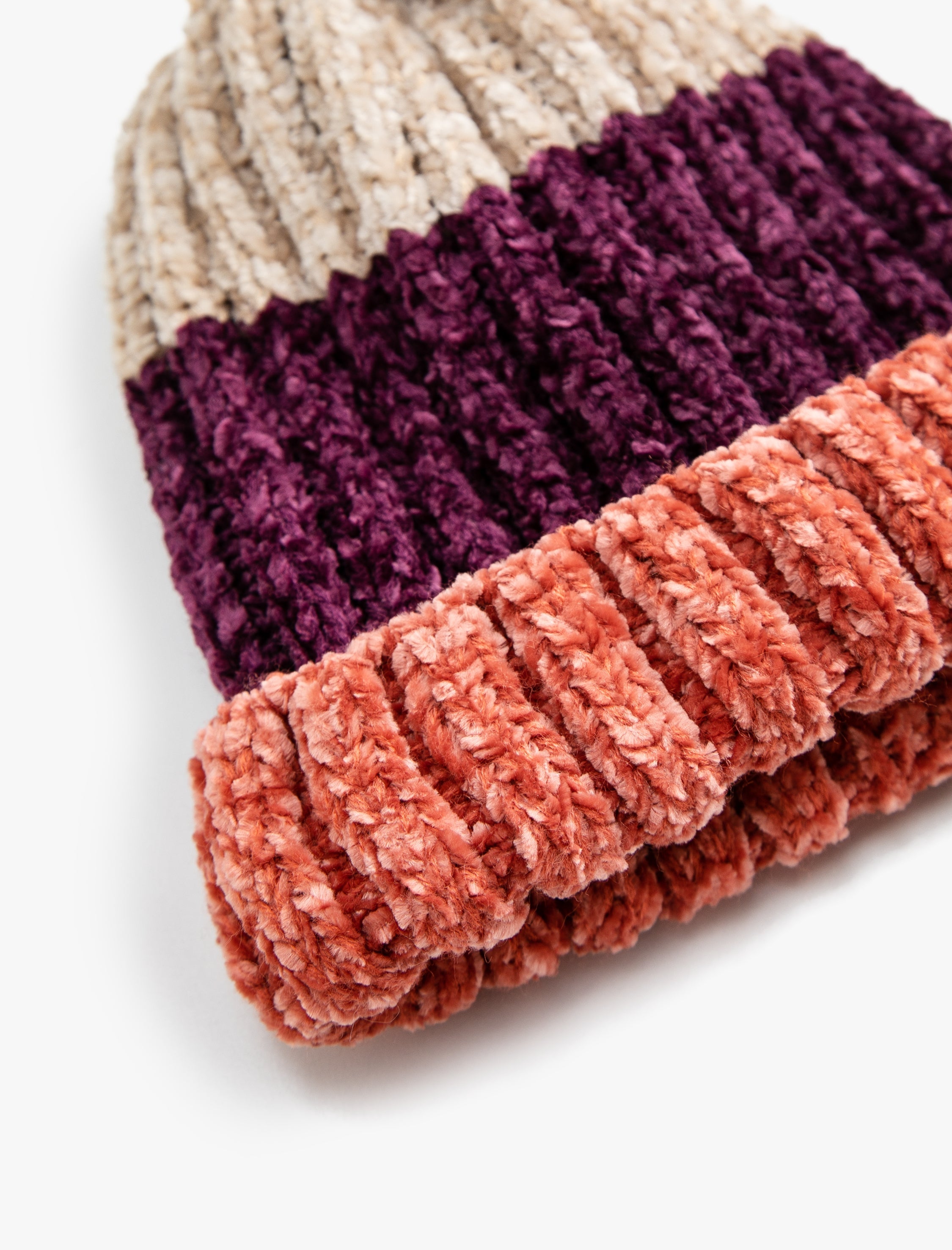 Women's Multi Striped Cuffed Soft Beanie