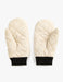 Women's Puffer Quilted Ribbed Gloves in Cream