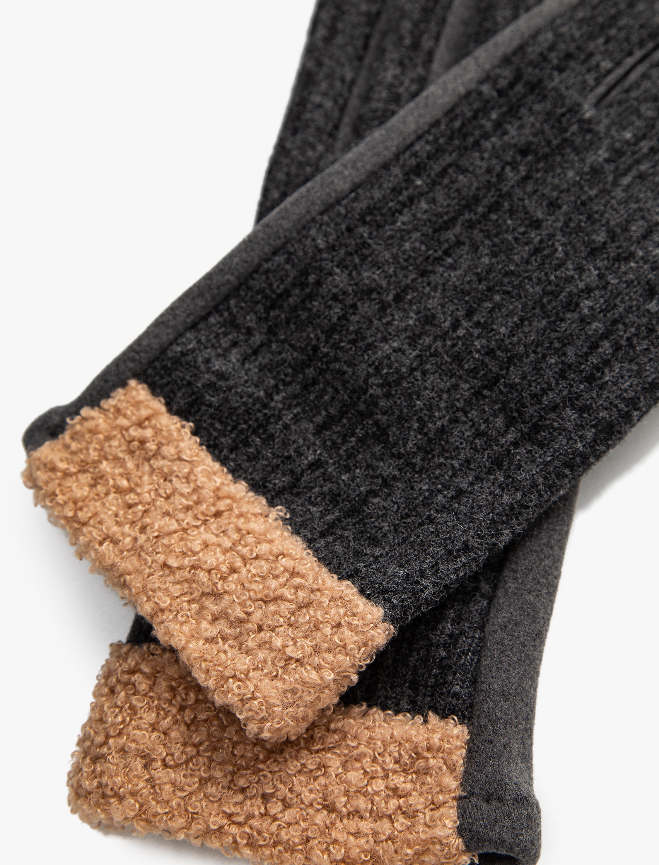 Women's Felted Fur Lined Gloves in Grey