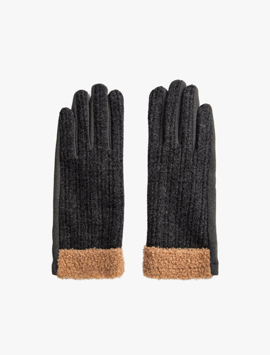 Women's Felted Fur Lined Gloves in Grey