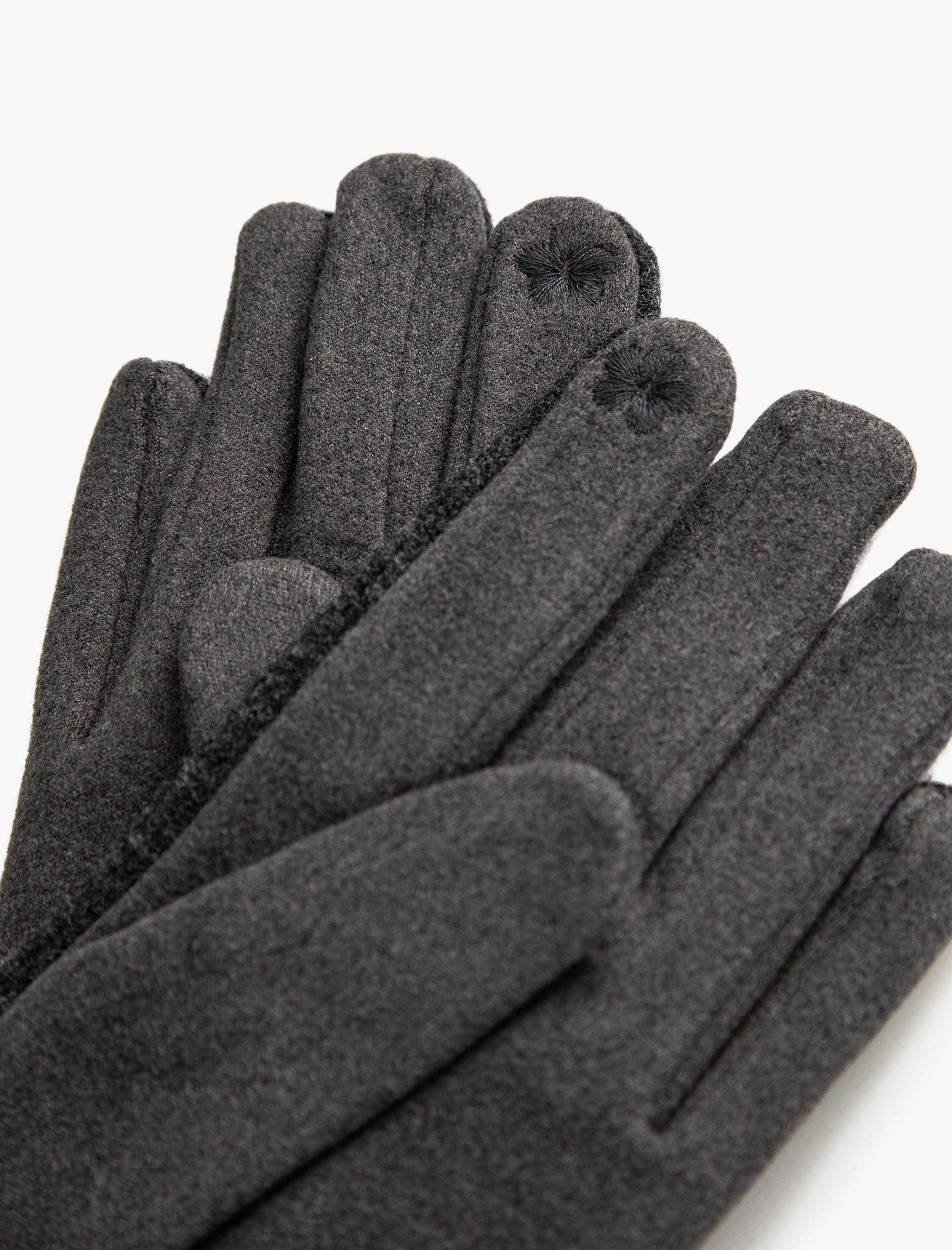 Women's Felted Fur Lined Gloves in Grey