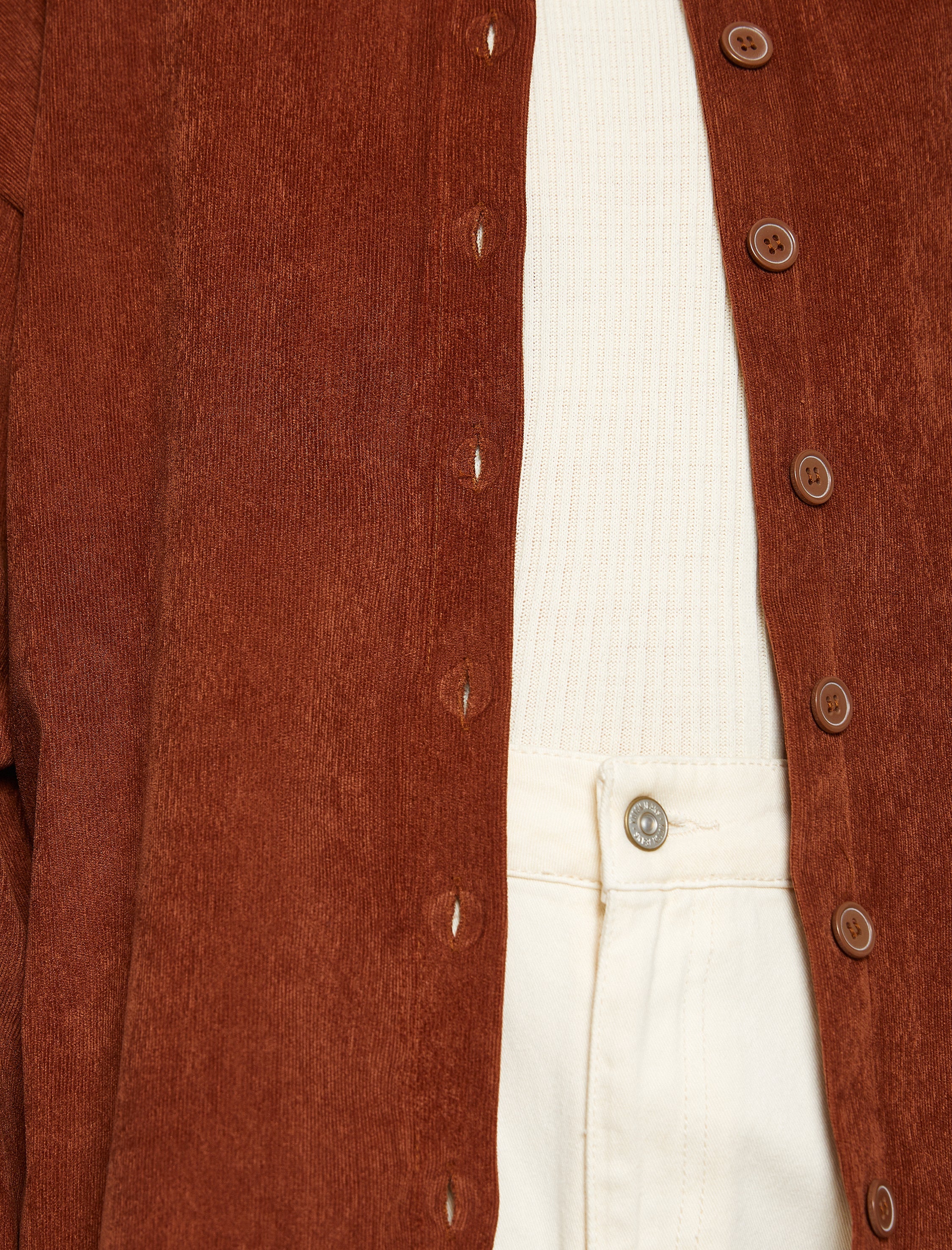 Women's Brown Oversized Cord Shacket