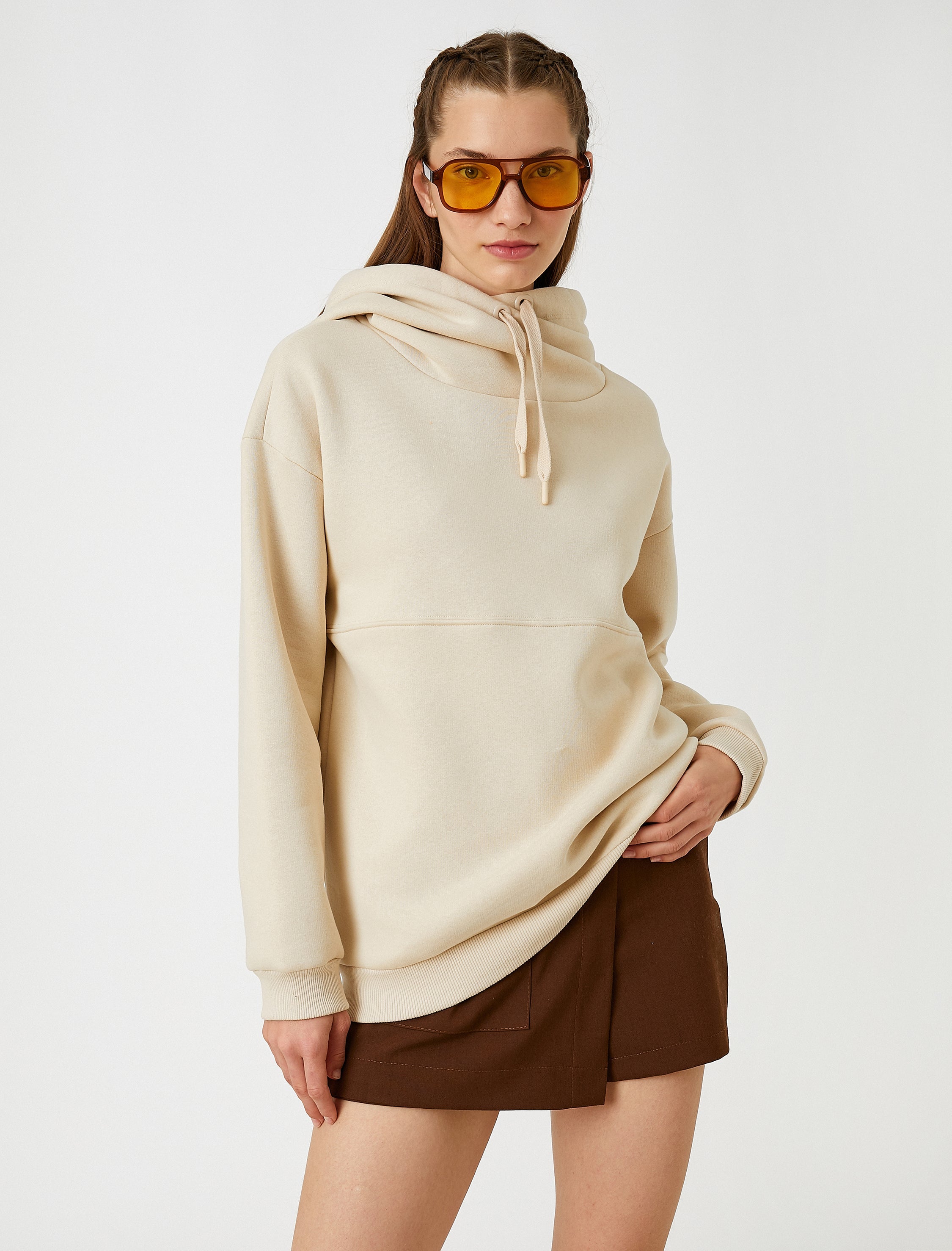 Women's Oversized Hoodie in Beige