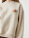Women's Crew Neck Graphic Sweathirt in Beige