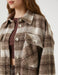 Women's Plaid Overshirt Shacket in Mocha