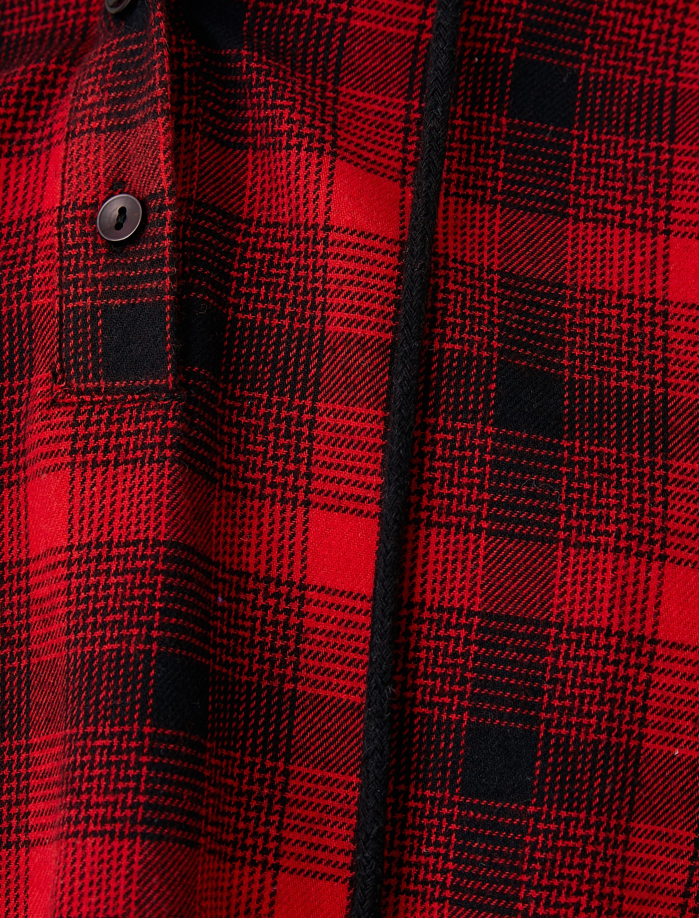 Women's Red Plaid Hooded Flannel Shirt