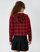 Women's Red Plaid Hooded Flannel Shirt