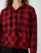 Women's Red Plaid Hooded Flannel Shirt