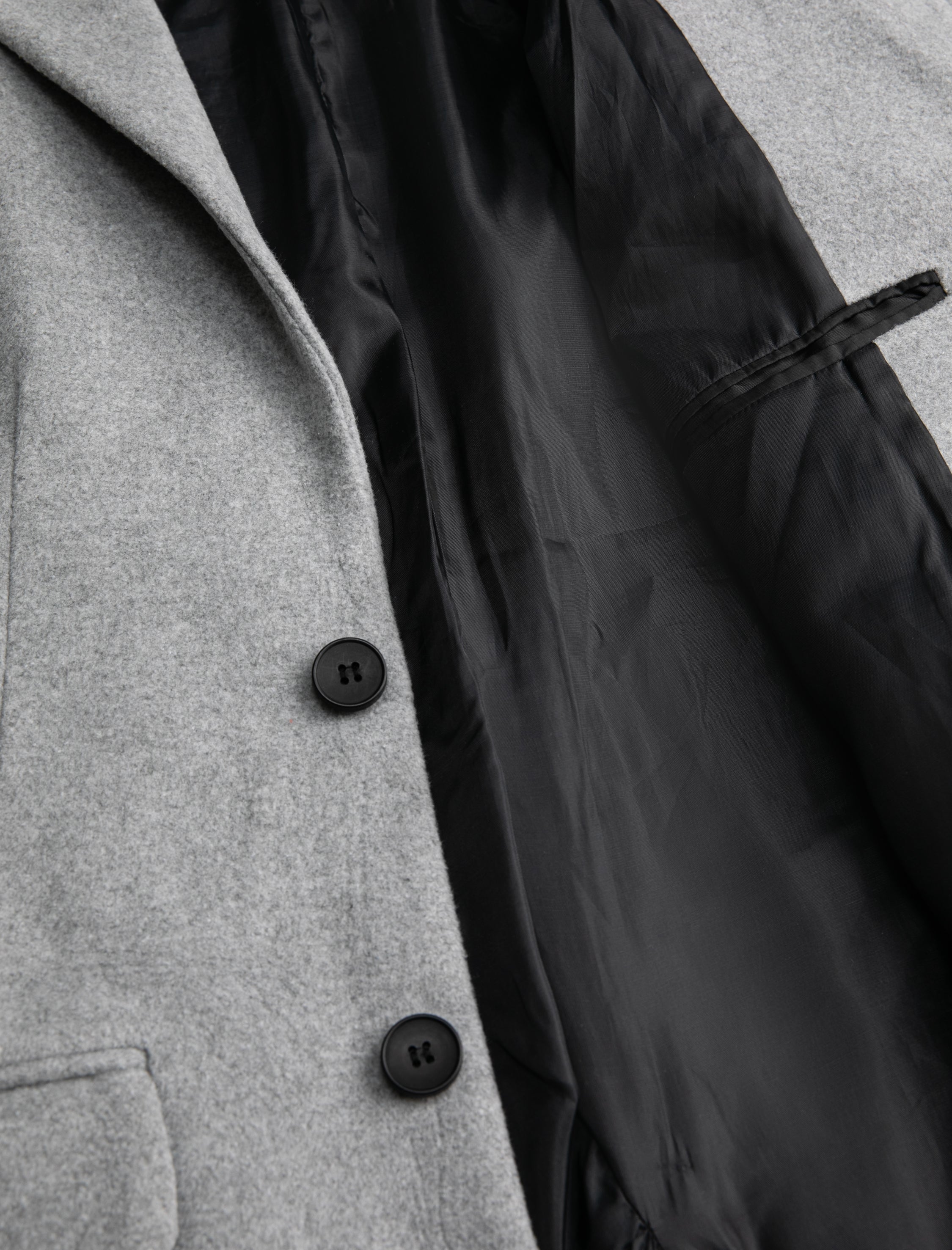 Men's Classic Grey Overcoat with Notch Lapel