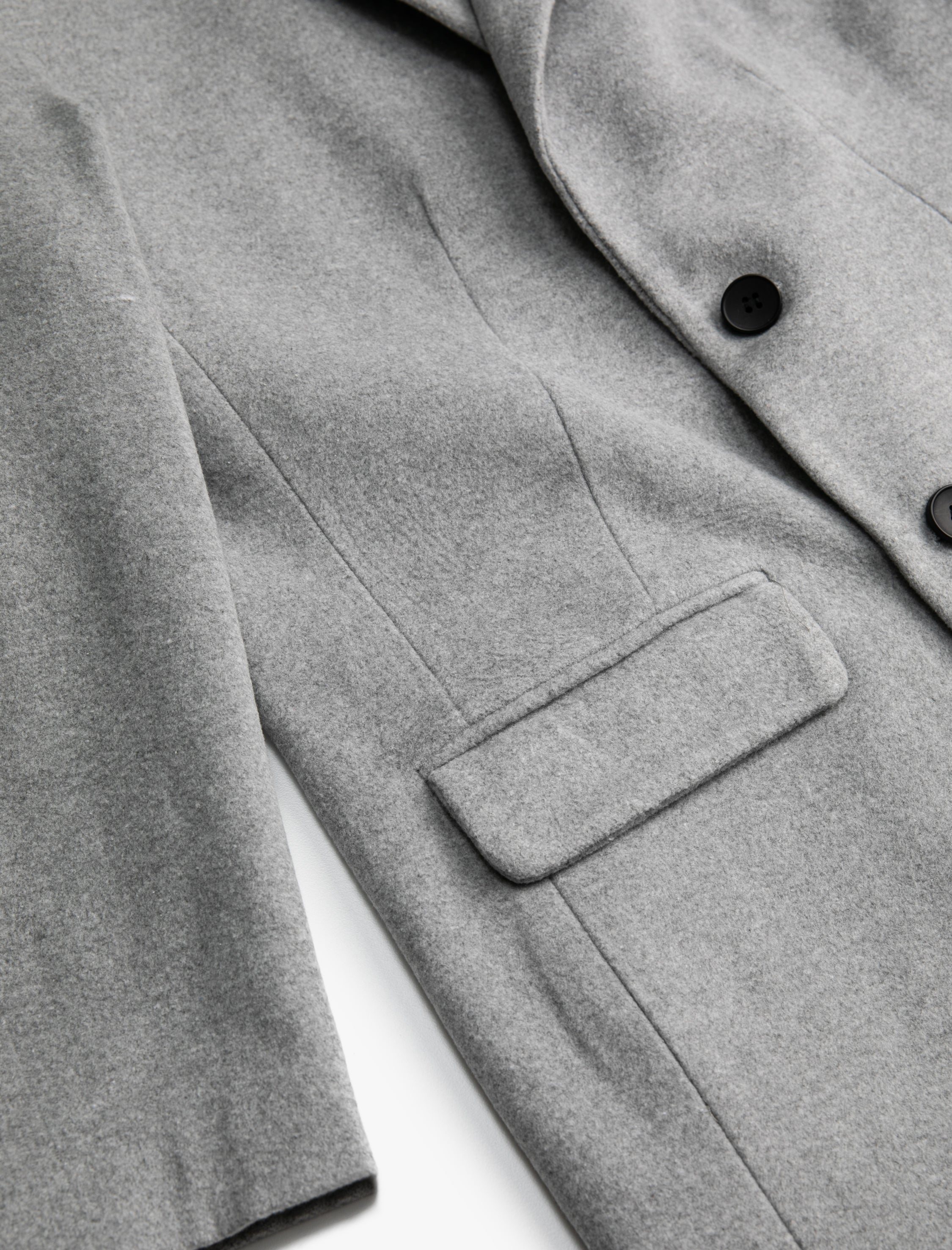 Men's Classic Grey Overcoat with Notch Lapel