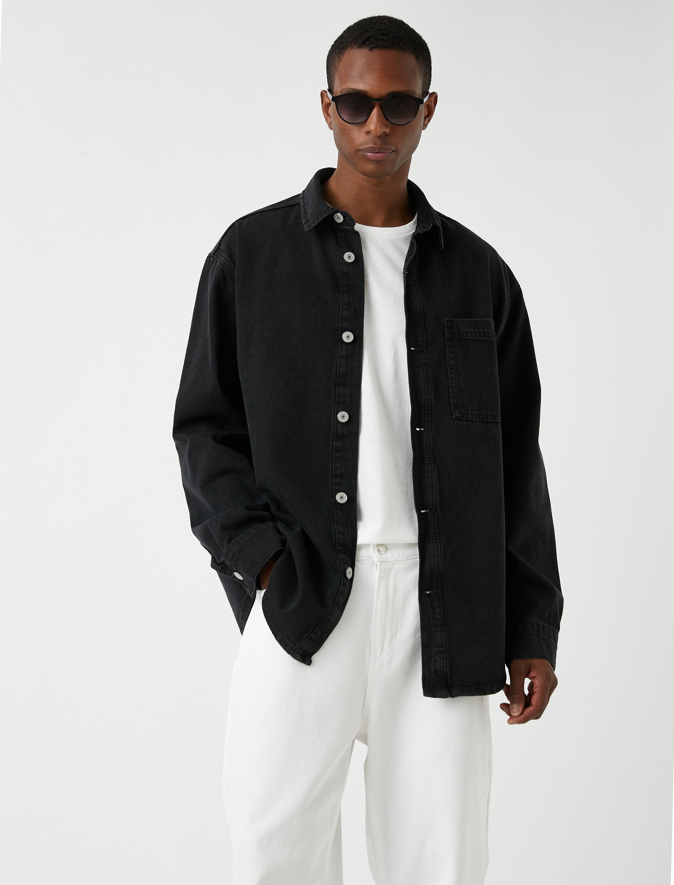 Men's Black Denim Overshirt