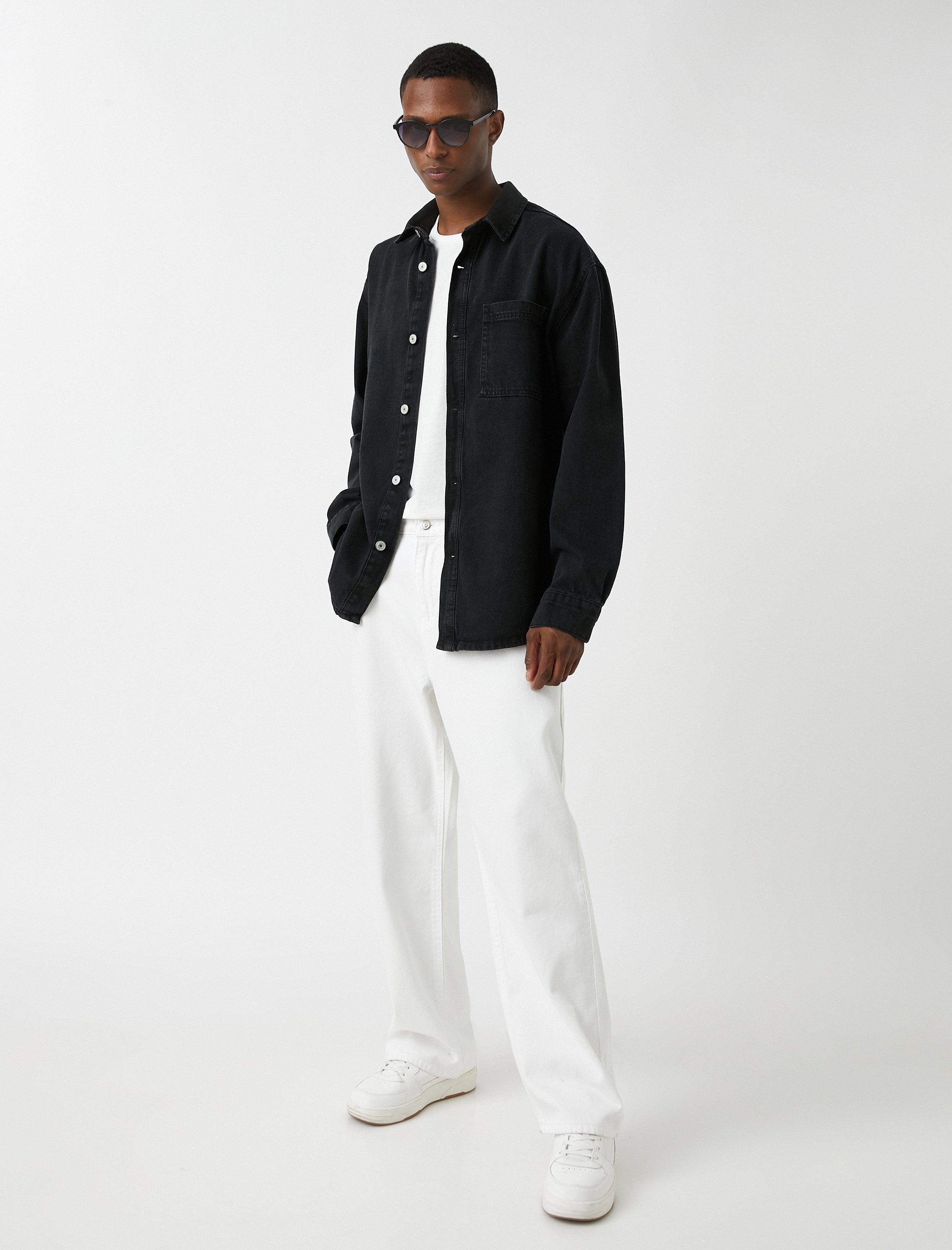 Men's Black Denim Overshirt