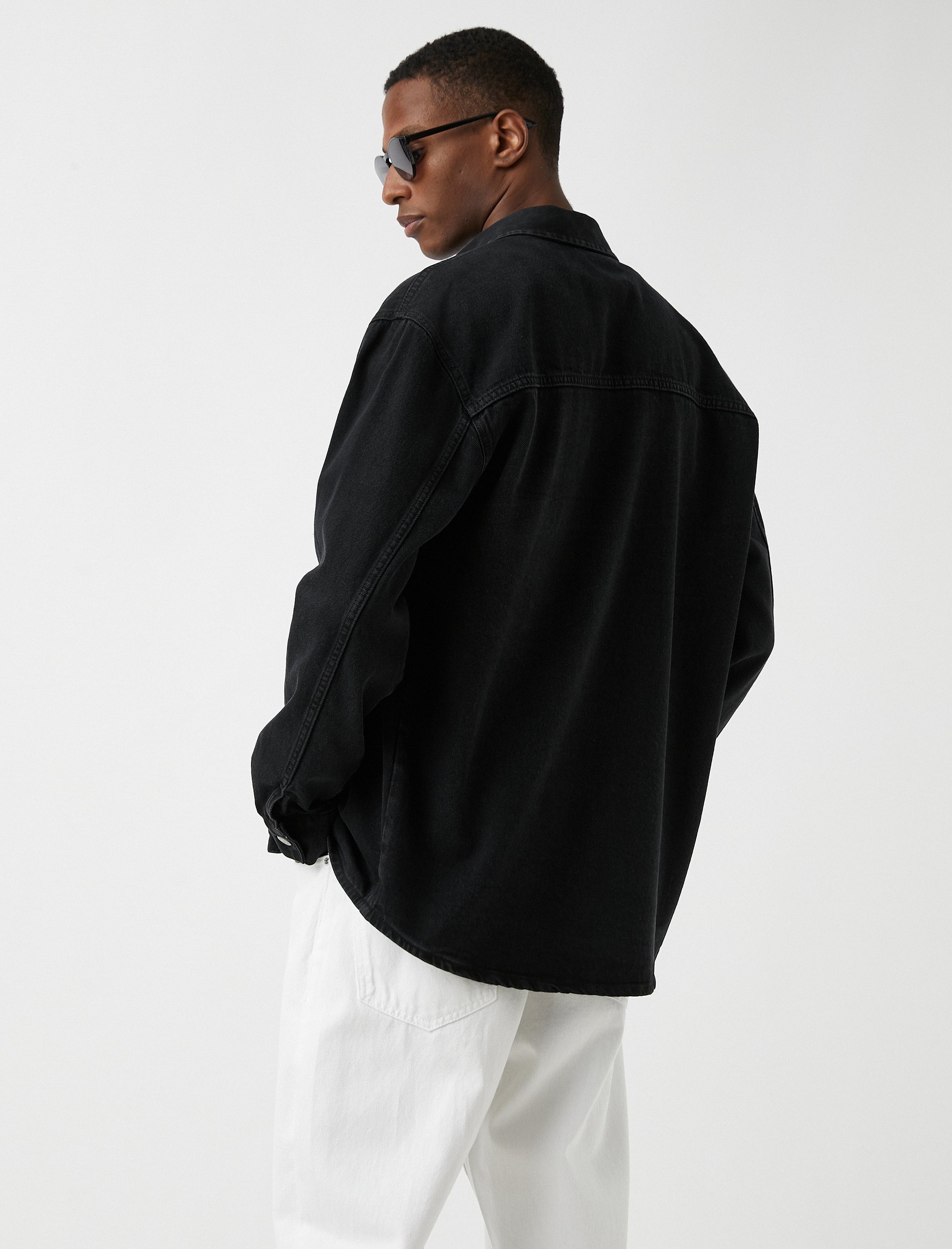 Men's Black Denim Overshirt