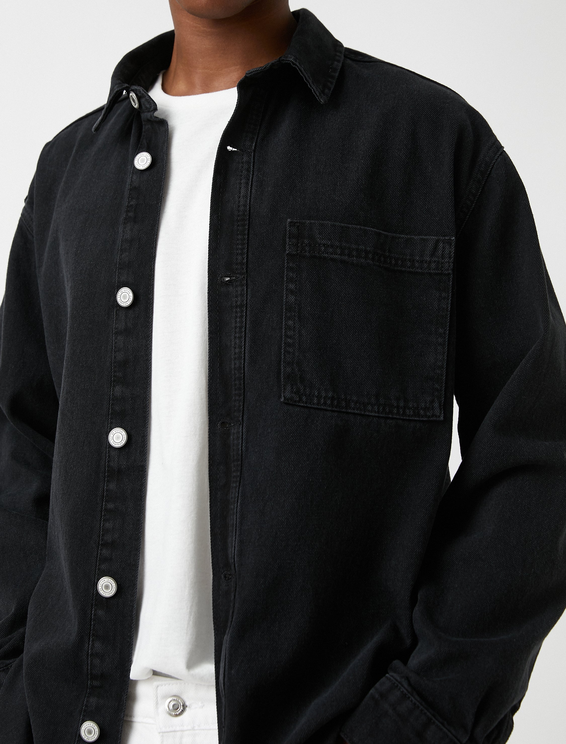 Men's Black Denim Overshirt
