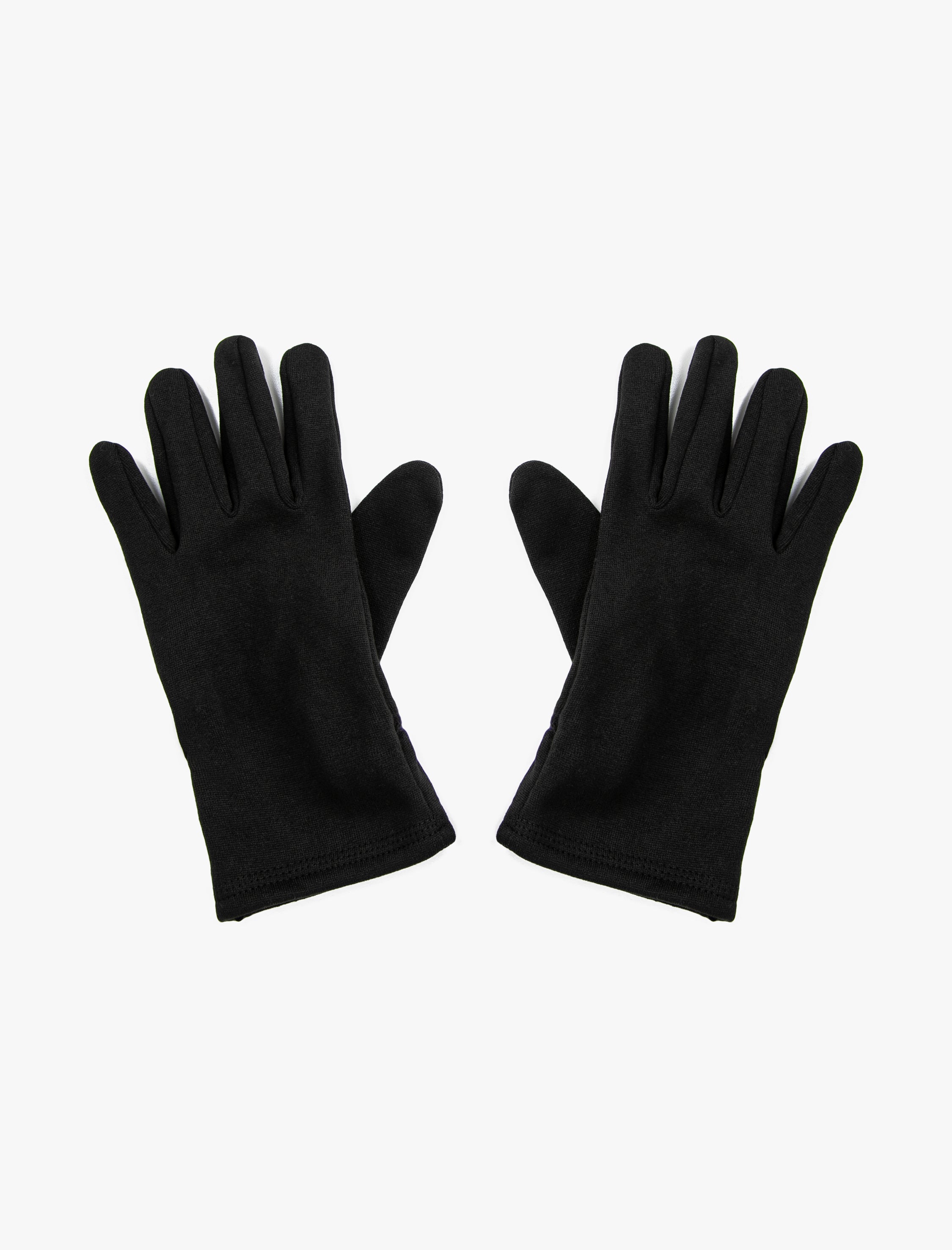 Men's Rib Knit Black Gloves