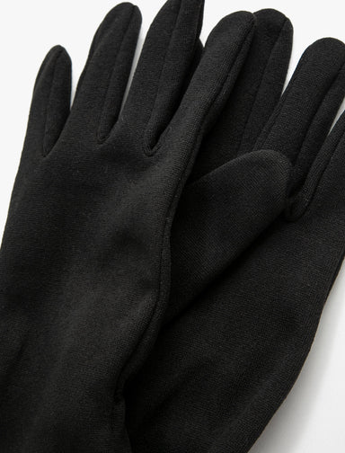 Men's Rib Knit Black Gloves