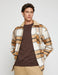 Men's Sherpa Collar Plaid Overshirt Jacket