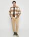 Men's Sherpa Collar Plaid Overshirt Jacket