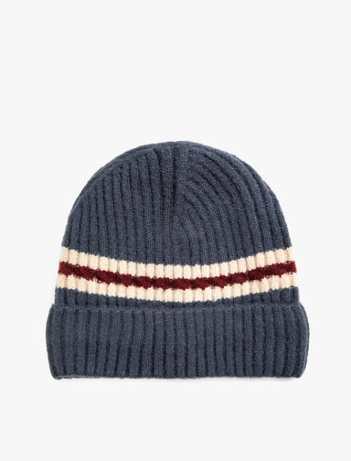 Men's Striped Cuffed Cabin Toque in Navy