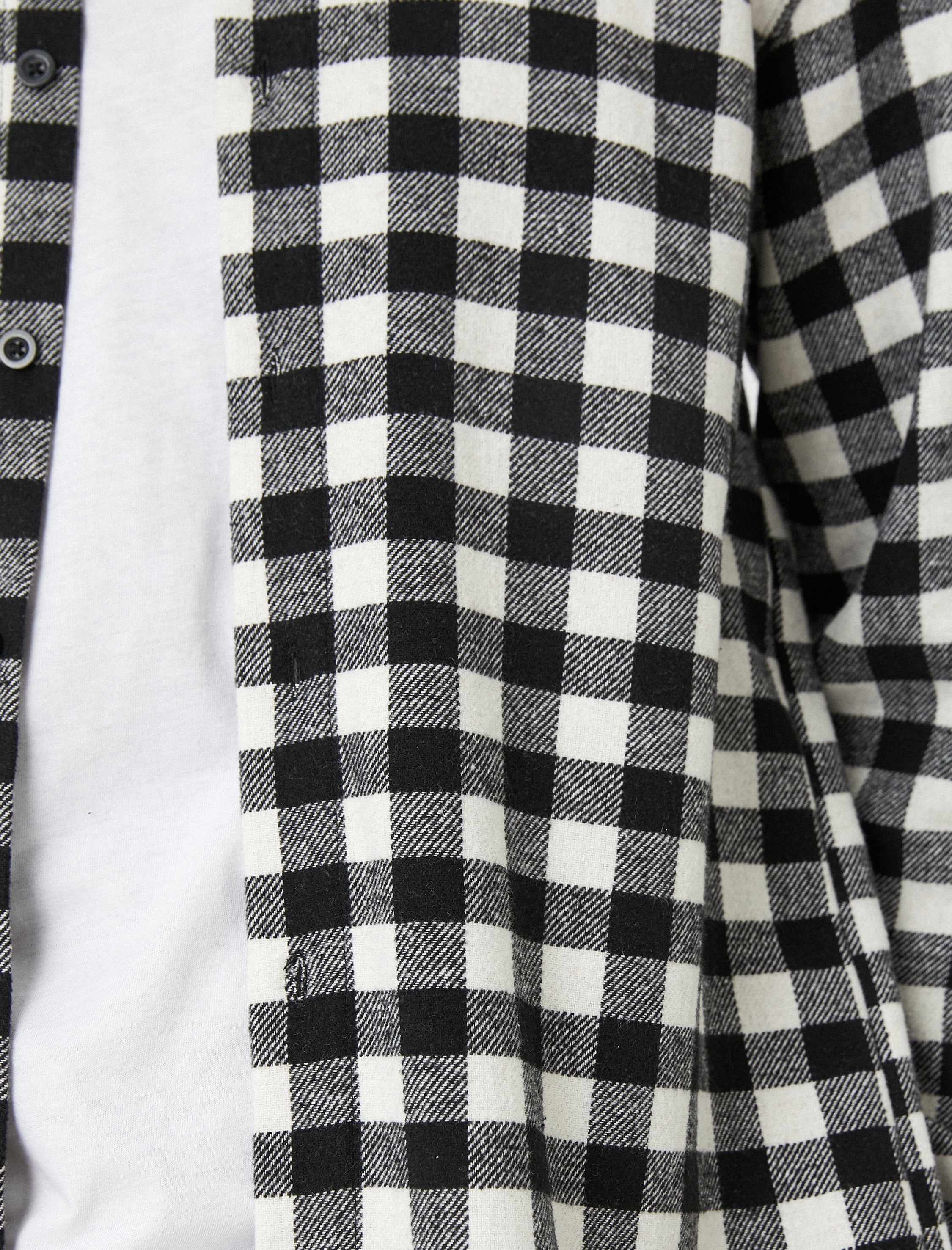 Men's Black Check Long Sleeve Plaid Shirt