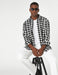 Men's Black Check Long Sleeve Plaid Shirt