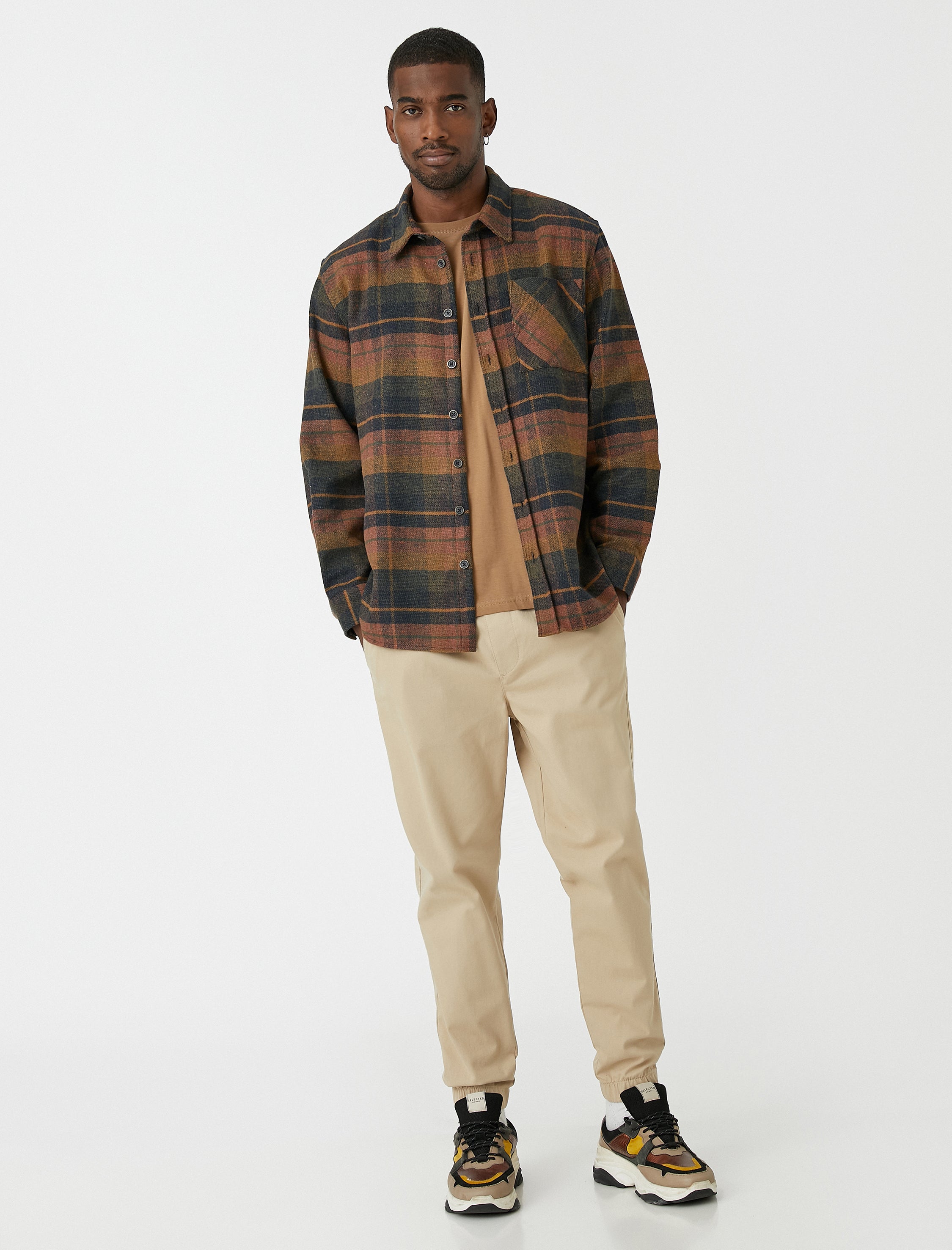 Men's Brown Plaid Lumberjack Shirt