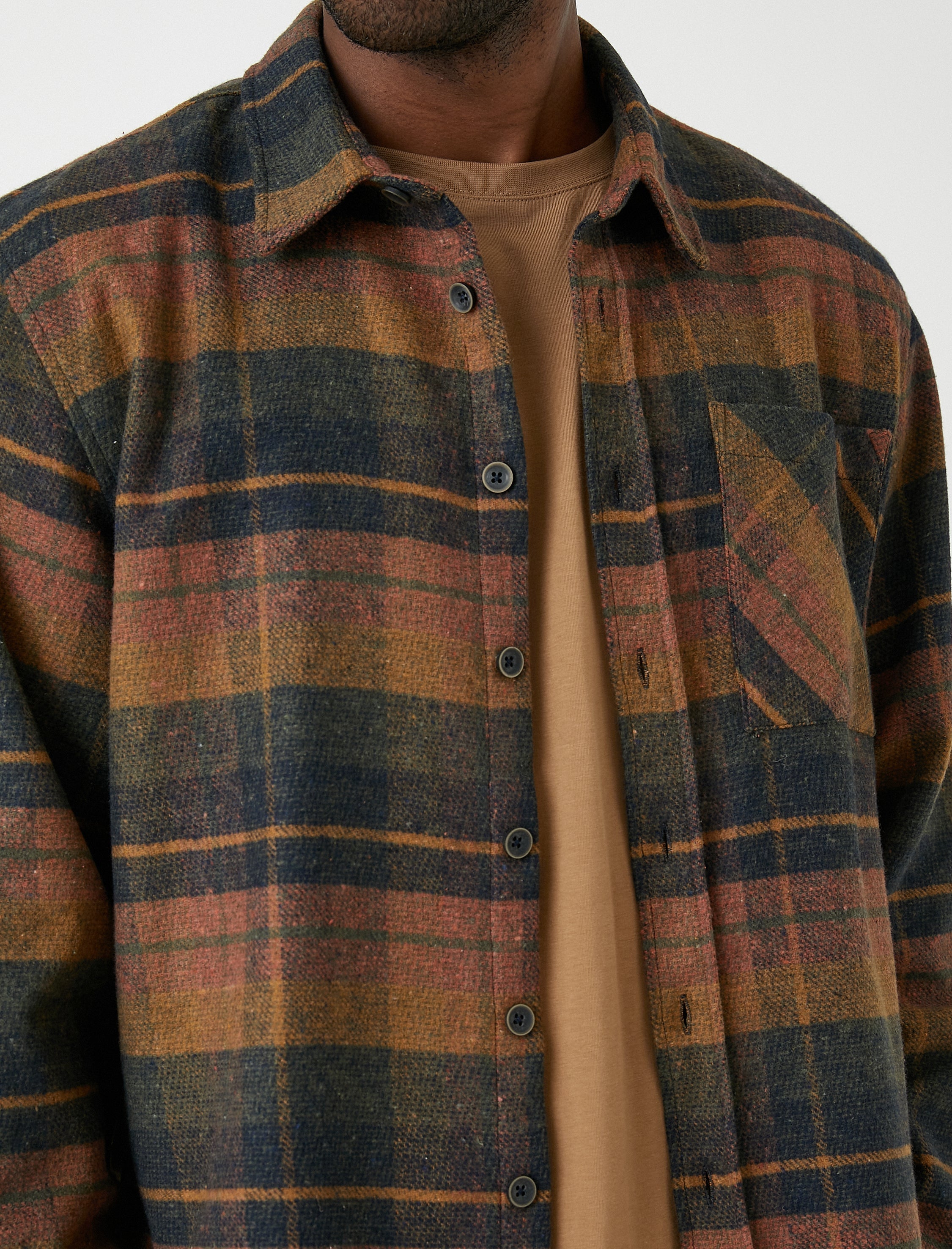 Men's Brown Plaid Lumberjack Shirt