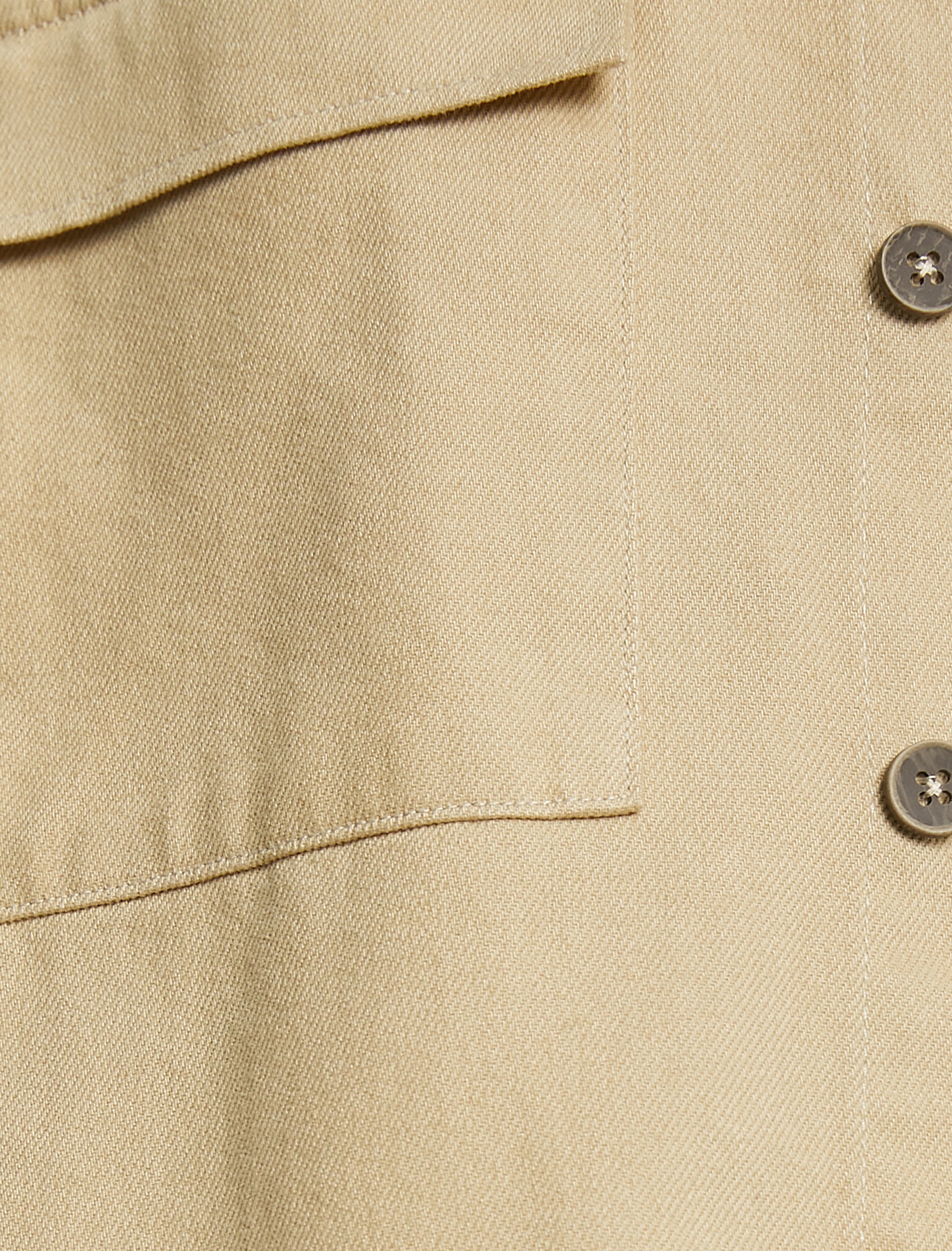 Men's Beige Overshirt Jacket with Contrast Collar